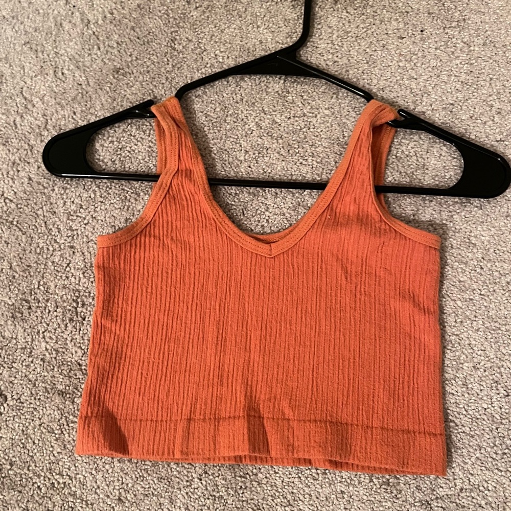 Urban outfitters cropped out from under seamless ribbed top